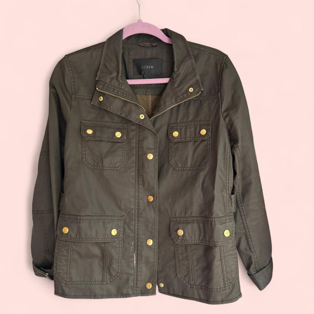 J Crew Downtown Field Jacket Waxed Cotton size M